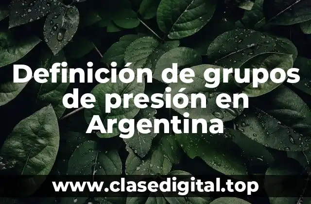 Definición de grupos de presión en Argentina