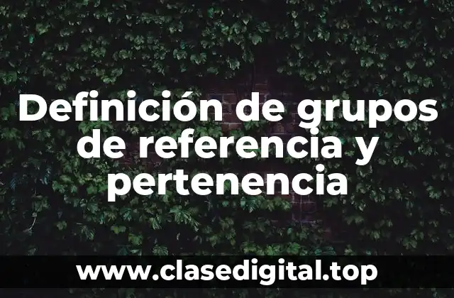 Definición de grupos de referencia y pertenencia
