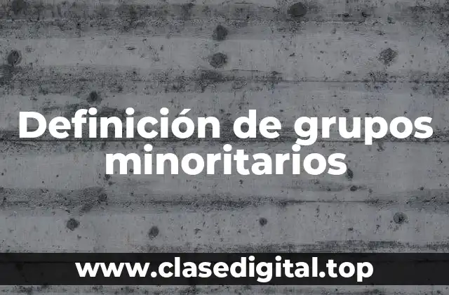 Definición de grupos minoritarios