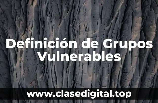 Definición de Grupos Vulnerables