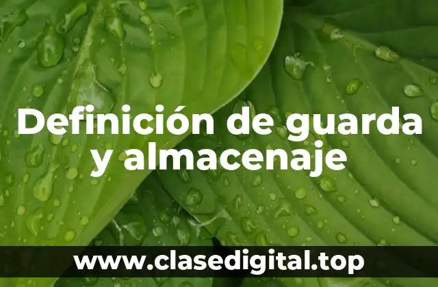Definición de guarda y almacenaje