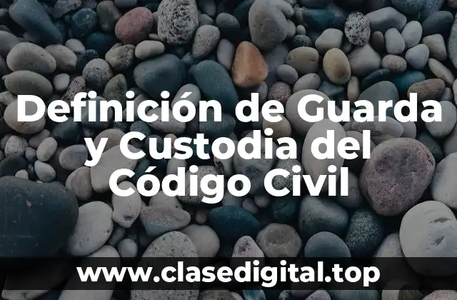 Definición de Guarda y Custodia del Código Civil