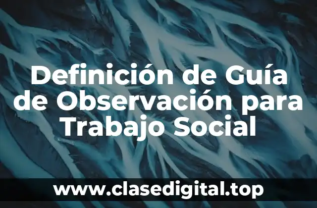 Definición de Guía de Observación para Trabajo Social