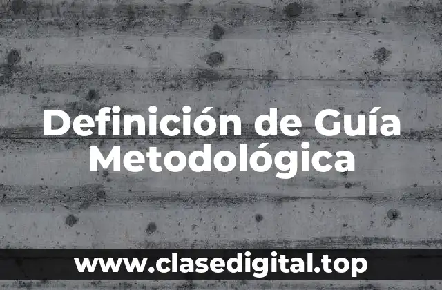 Definición de Guía Metodológica