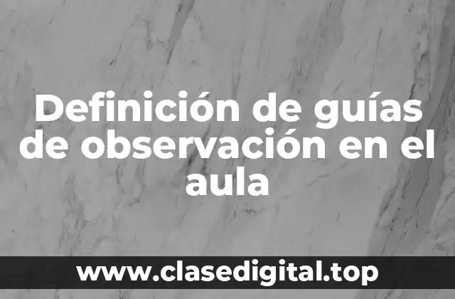 Definición de guías de observación en el aula