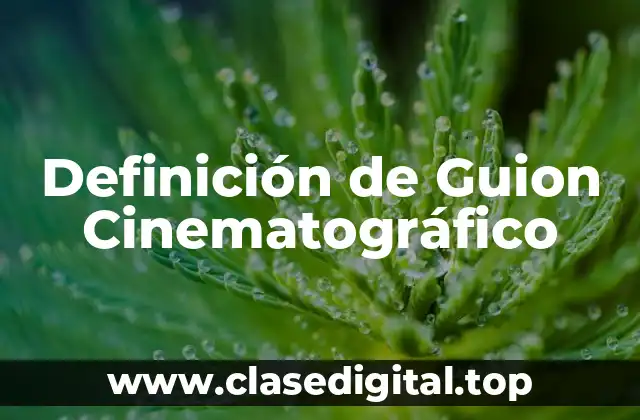 Definición de Guion Cinematográfico