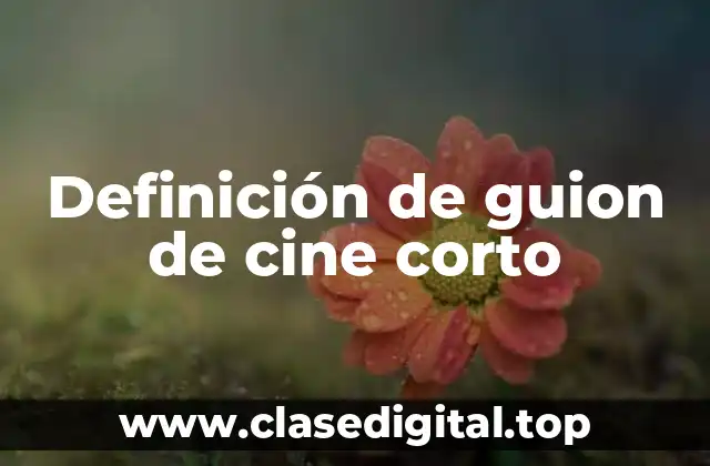 Definición de guion de cine corto
