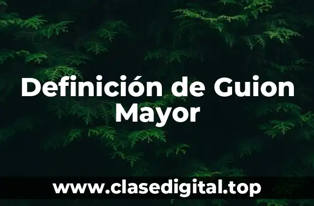 Definición de Guion Mayor