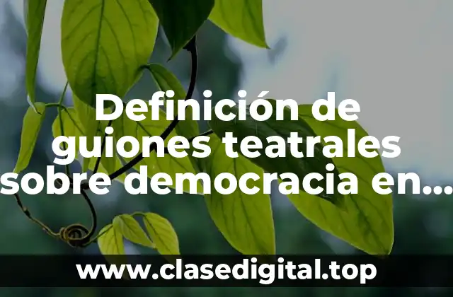 Definición de guiones teatrales sobre democracia en la vida cotidiana