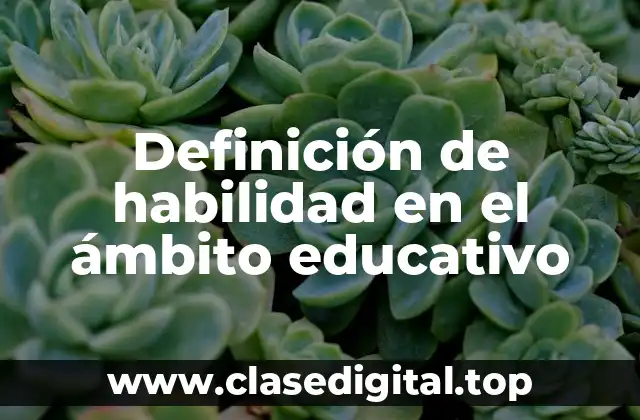 Definición de habilidad en el ámbito educativo