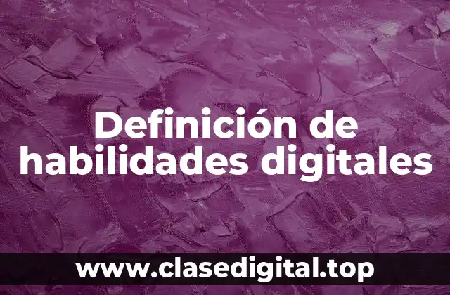 Definición de habilidades digitales