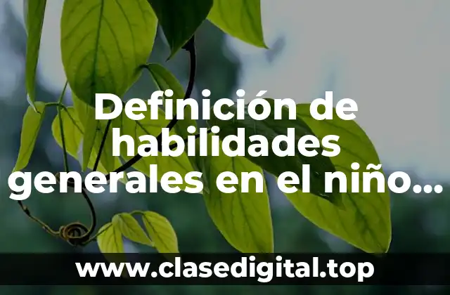 Definición de habilidades generales en el niño de 4 años