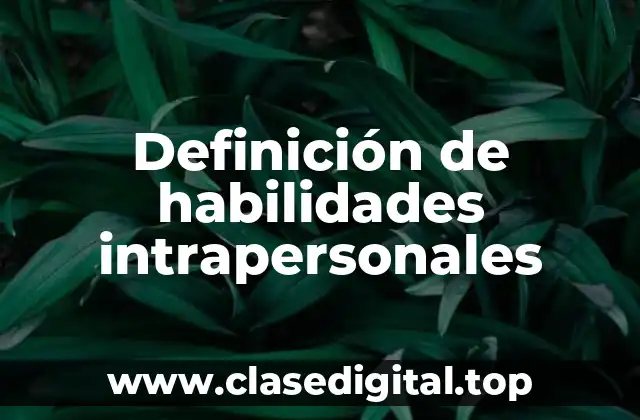 Definición de habilidades intrapersonales