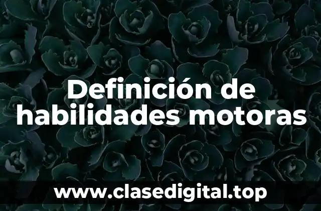 Definición de habilidades motoras