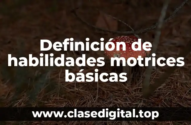 Ejemplos de habilidades motrices básicas