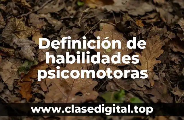 Definición de habilidades psicomotoras