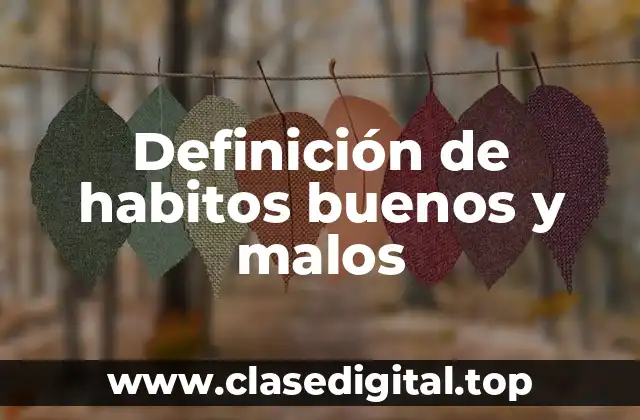 Definición de habitos buenos y malos