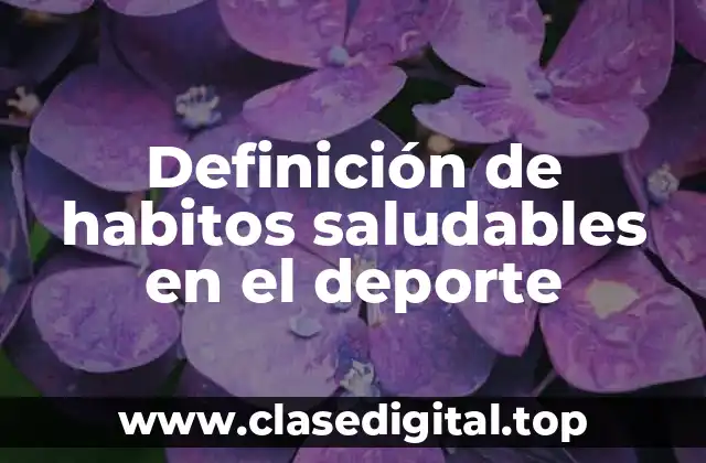 Definición de habitos saludables en el deporte