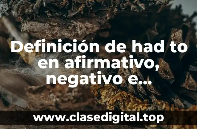 Ejemplos de had to en afirmativo