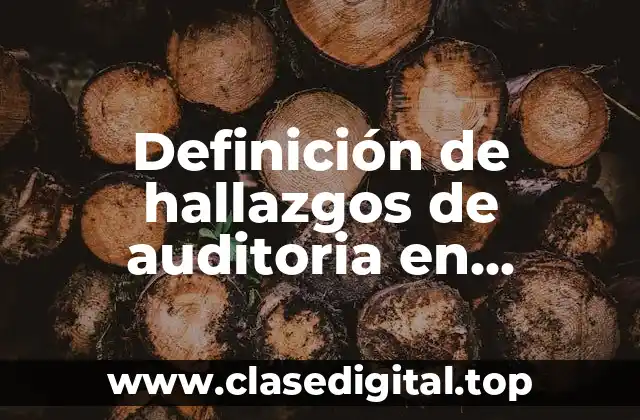 Definición de hallazgos de auditoria en inventarios