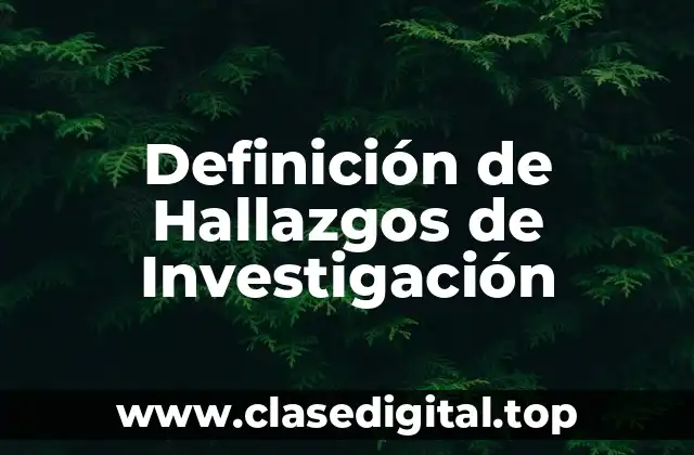 Definición de Hallazgos de Investigación
