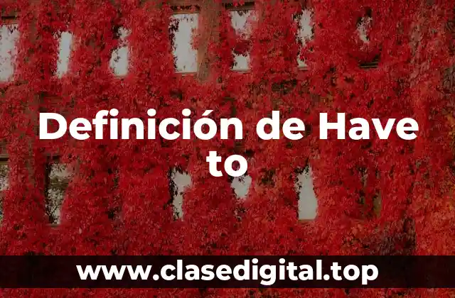 Definición técnica de Have to