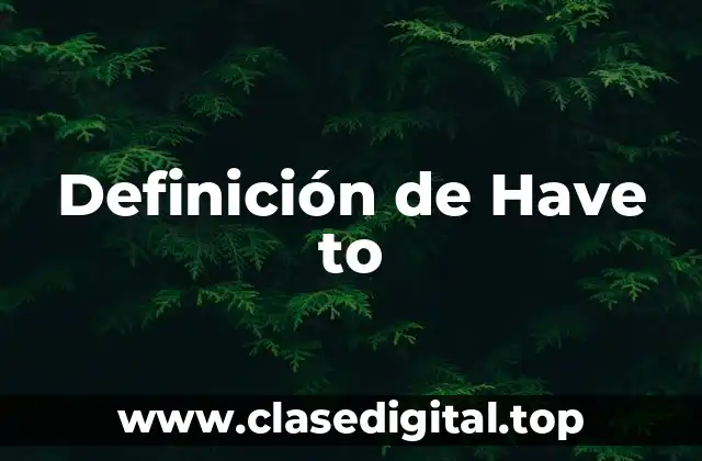 Definición de Have to