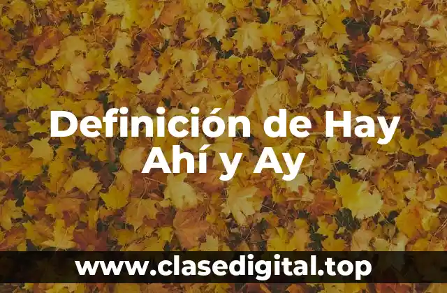 Definición de Hay Ahí y Ay