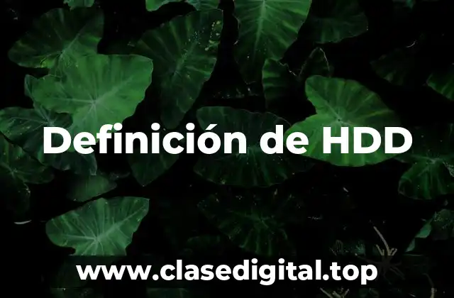 Definición técnica de HDD