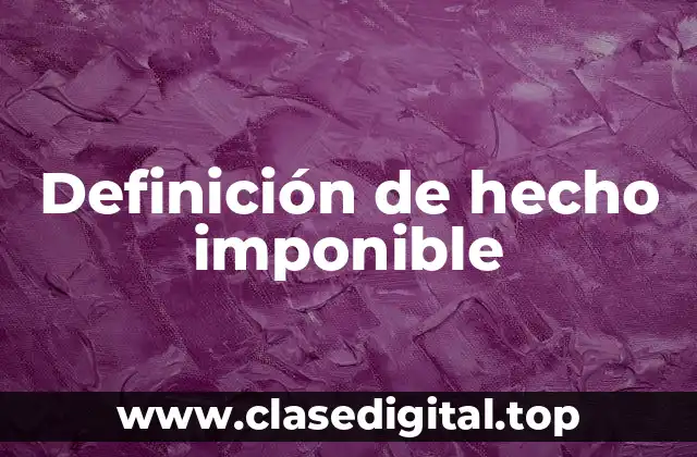 Definición de hecho imponible