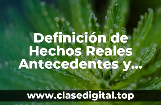 Definición de Hechos Reales Antecedentes y Consecuentes