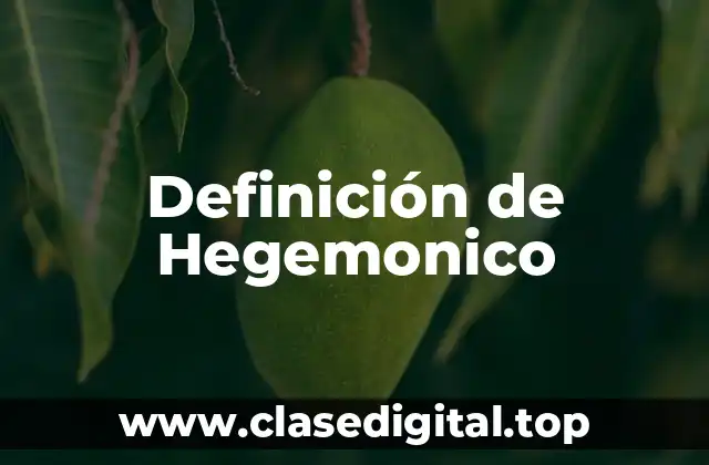 Definición de Hegemonico