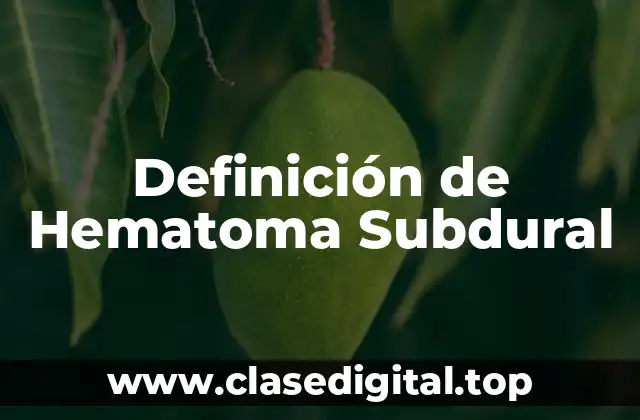 Definición de Hematoma Subdural