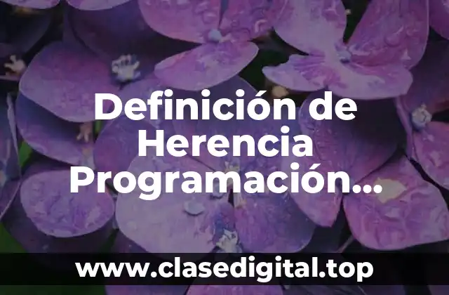 Definición de Herencia Programación Orientada a Objetos
