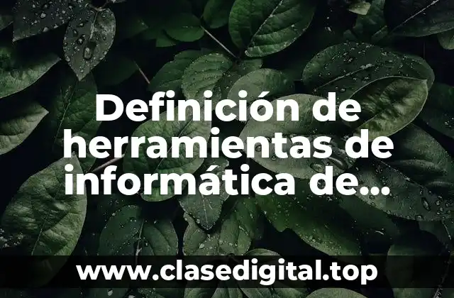 Definición de herramientas de informática de mantenimiento
