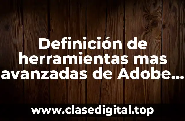 Definición de herramientas mas avanzadas de Adobe Flash Professional
