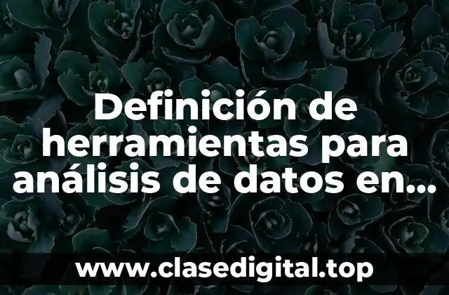 Definición de herramientas para análisis de datos en Excel