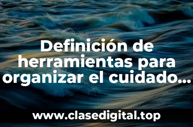 Definición de herramientas para organizar el cuidado de la salud
