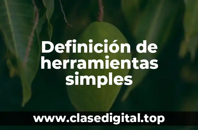 Definición técnica de herramientas simples