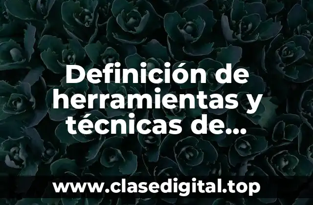 Definición de herramientas y técnicas de planeación