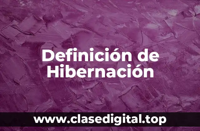 Definición de Hibernación