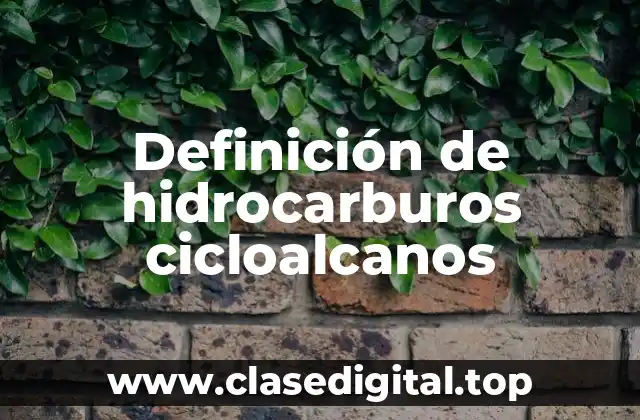 Definición de hidrocarburos cicloalcanos