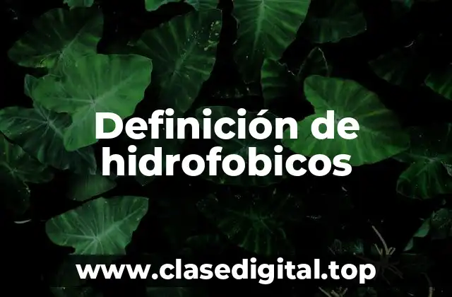 Definición de hidrofobicos
