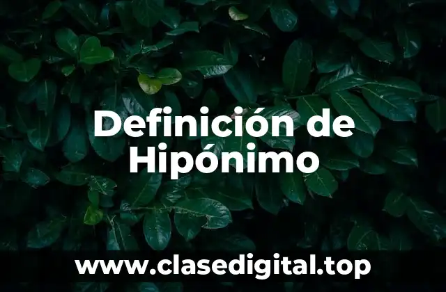Definición de Hipónimo
