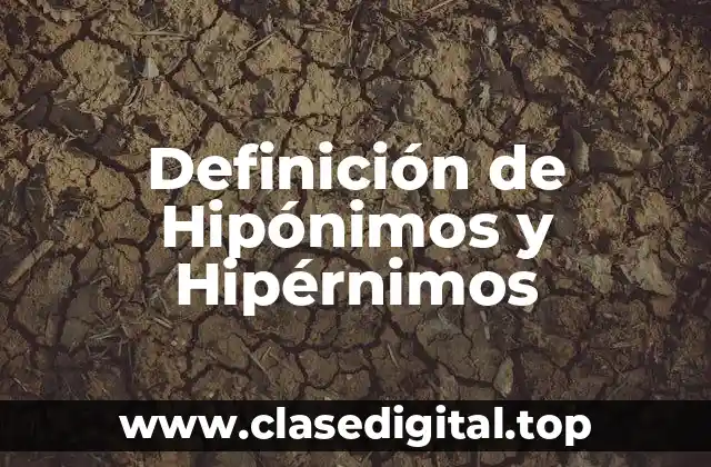 Definición de Hipónimos y Hipérnimos