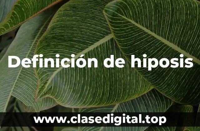 Definición de hiposis