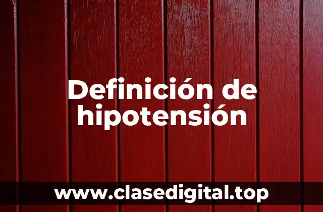 Ejemplos de hipotensión