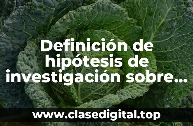 Definición de hipótesis de investigación sobre la contaminación ambiental