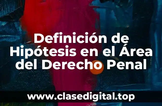 Definición de Hipótesis en el Área del Derecho Penal