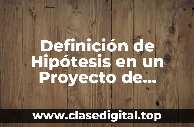 Definición de Hipótesis en un Proyecto de Investigación